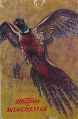 Appraisal: Winchester Western store poster depicting a pheasant and hunter dated