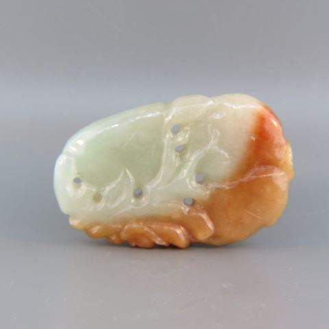 Appraisal: Chinese Carved Jade Pendant grayish-green to russet brown x