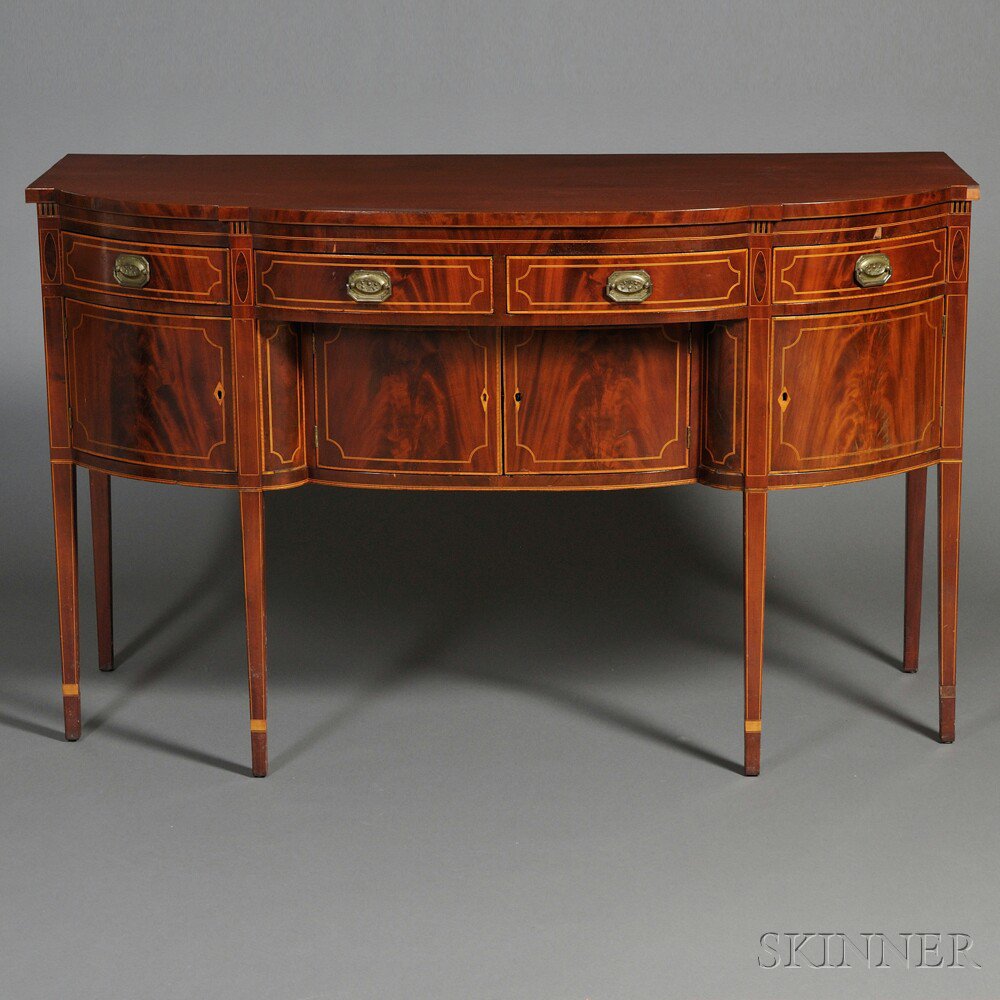 Appraisal: Federal Mahogany Veneer Inlaid Sideboard probably Middle Atlantic States early