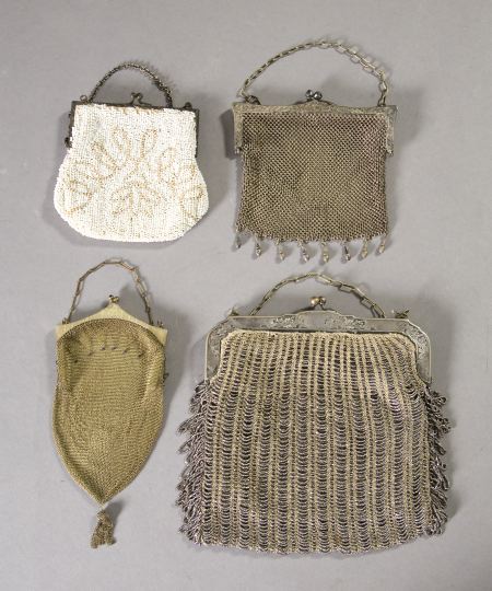 Appraisal: Group of Four Ladies Handbags first quarter th century consisting