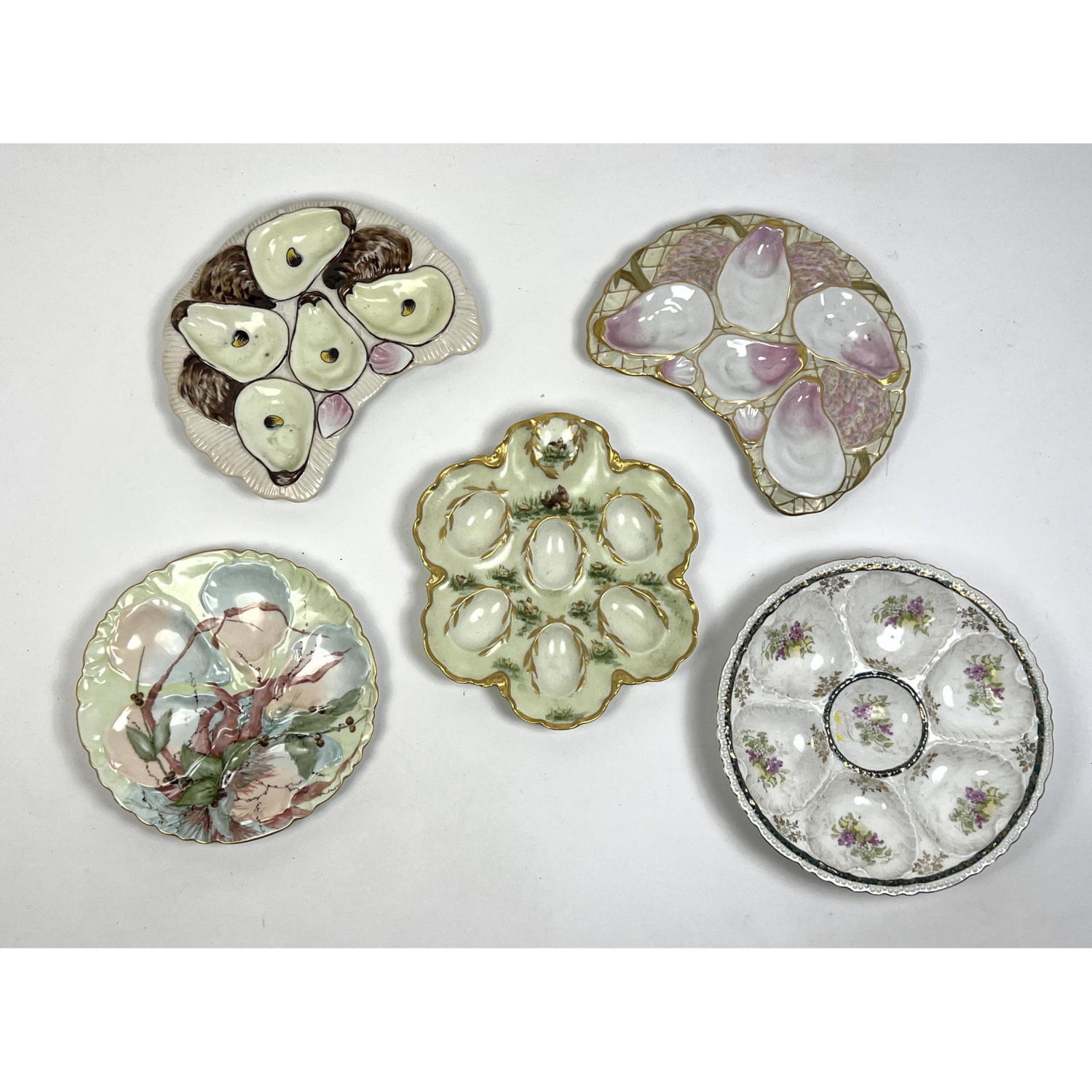 Appraisal: Collection Antique Porcelain Oyster and Egg Plates Some French and