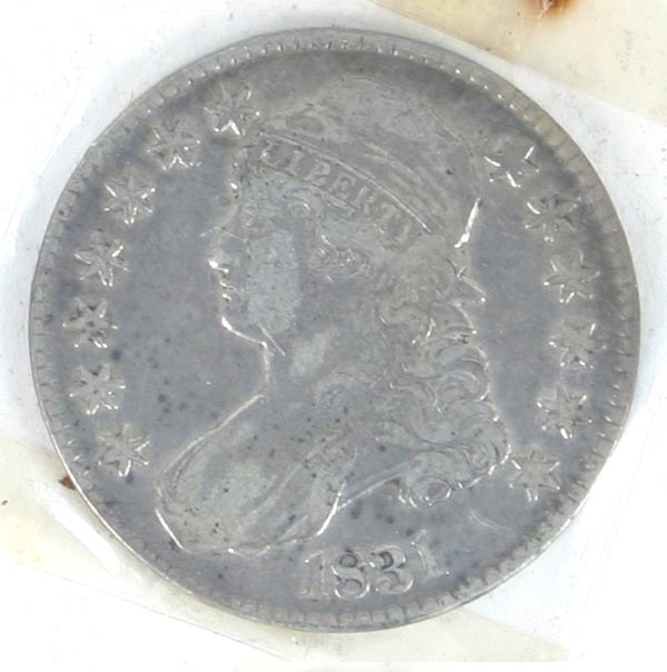 Appraisal: Capped Bust Silver Half Dollar Coin F-VF