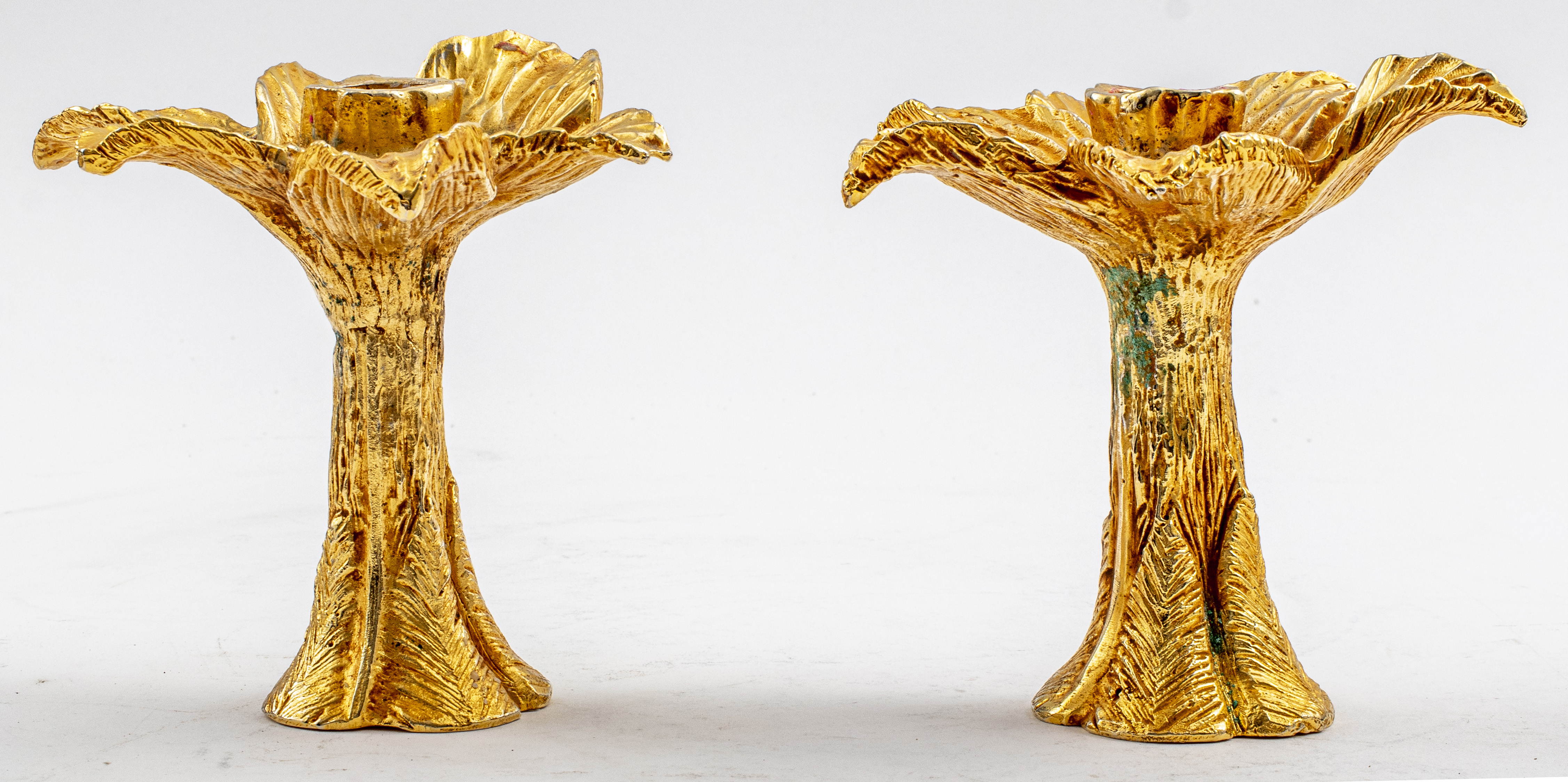 Appraisal: STEPHANE GALERNEAU FLOWER CANDLESTICKS PAIR Pair of Stephane Galerneau Paris