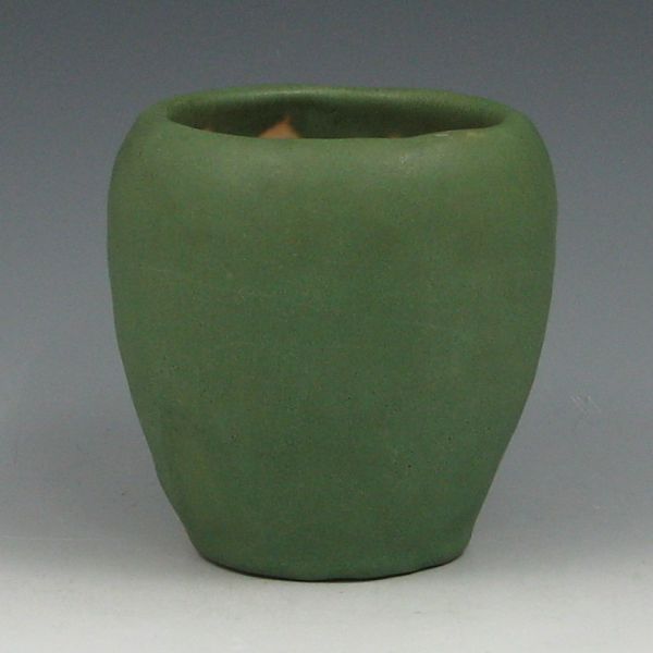 Appraisal: UND School of Mines vase in matte green Marked with