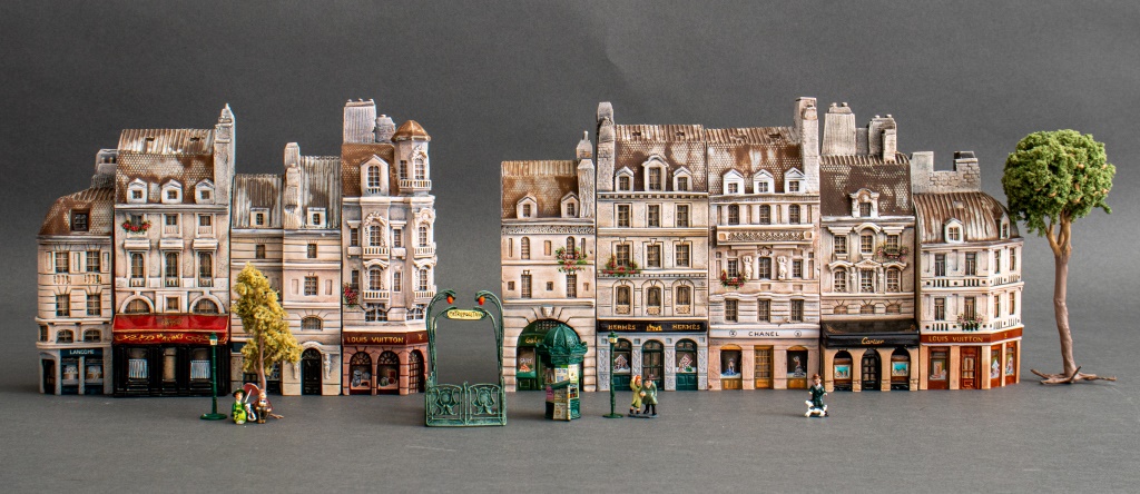 Appraisal: GAULT GLAZED CERAMIC PARISIAN LUXURY HOUSES Group of nine Jean-Pierre