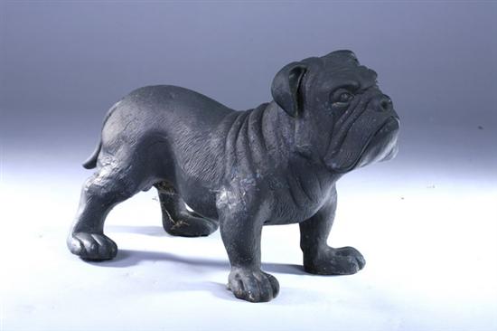 Appraisal: CAST IRON FIGURE OF LIFE-SIZE STANDING YALE BULLDOG Painted black