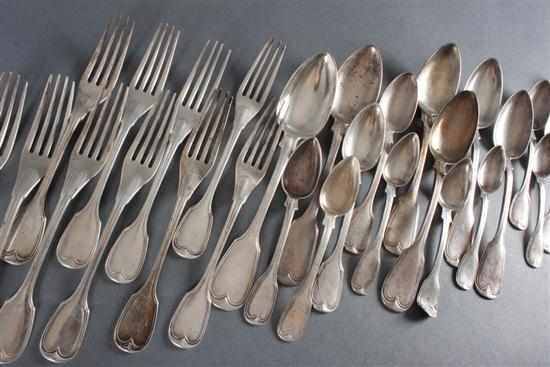 Appraisal: Partial set of American sterling silver flatware in the ''Threaded