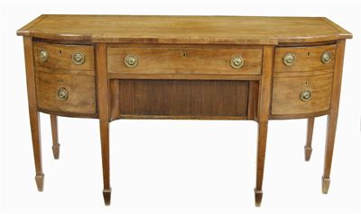 Appraisal: An early th century mahogany breakfront sideboard the faded figured