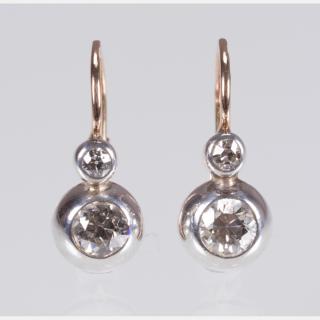 Appraisal: A Pair of kt Yellow Gold Platinum and Diamond Earrings