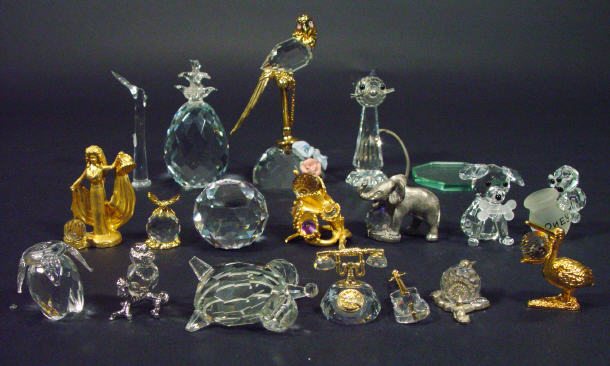 Appraisal: Group of Swarowski crystal animals paperweights and other items largest