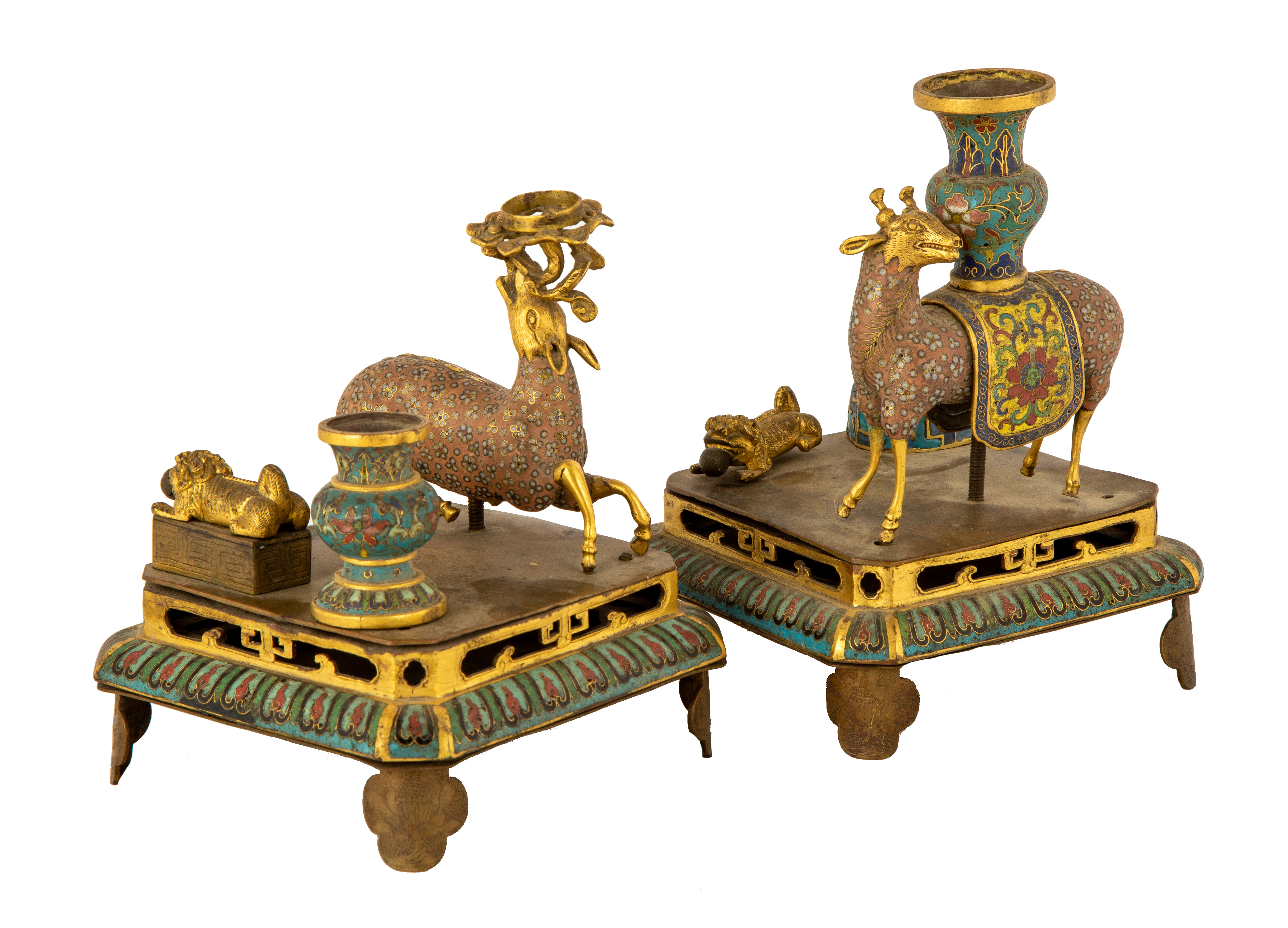 Appraisal: CHINESE CLOISONN SCHOLAR'S TABLE ARTICLES Chinese Cloisonn Scholar's Table Articles