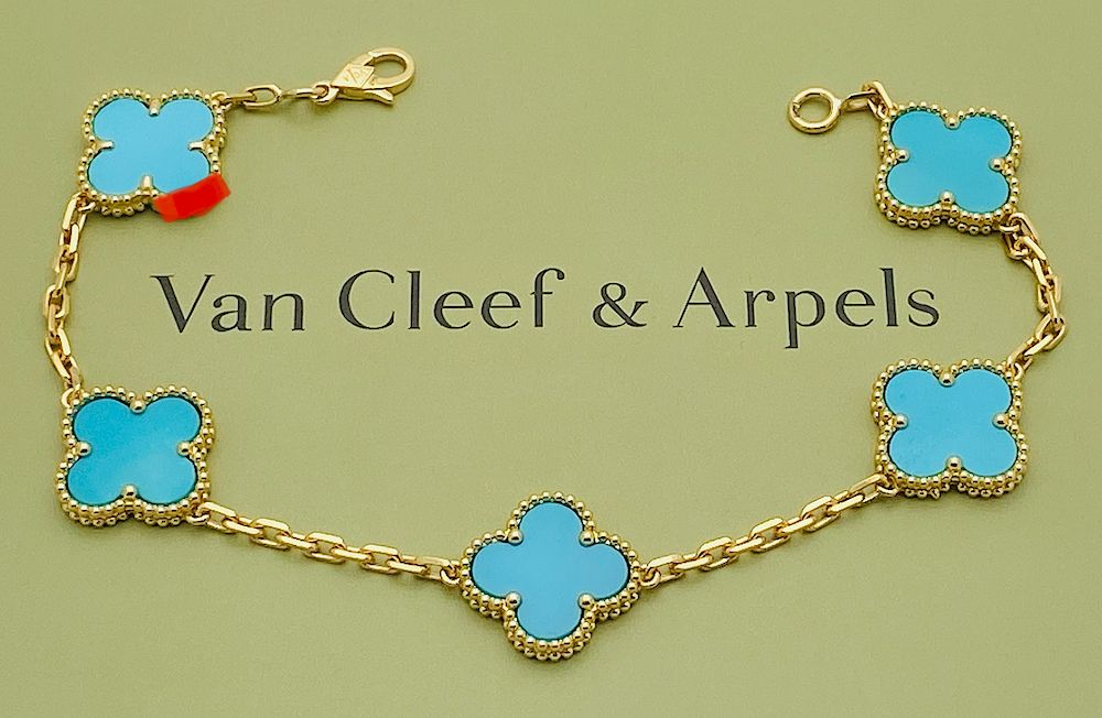 Appraisal: VAN CLEEF ARPELS K VINTAGE ALHAMBRA TURQUOISE VAN CLEEF ARPELS