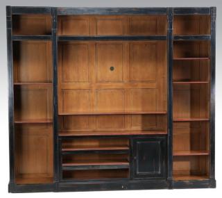 Appraisal: Contemporary ebonized wall unit h x w Contemporary wall unit