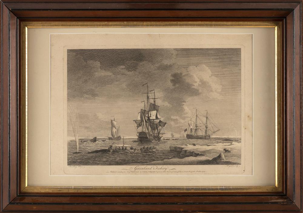 Appraisal: AFTER CHARLES BROOKING ENGLAND TH CENTURY GREENLAND FISHERY ENGRAVING ON