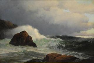 Appraisal: SHEPPARD Warren Oil on Canvas Crashing Waves Signed lower left