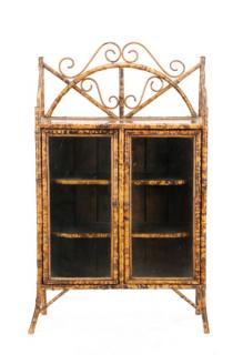 Appraisal: Aesthetic Movement Lacquered Bamboo Cabinet English last quarter th century