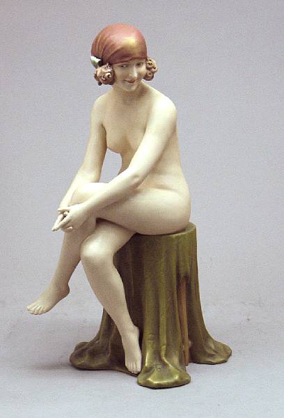 Appraisal: A Royal Dux porcelain figure of a female nude first