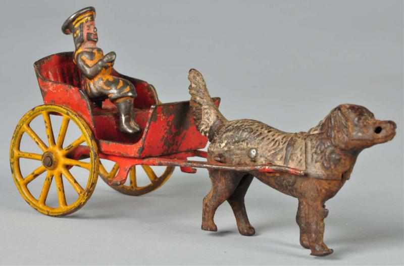 Appraisal: Cast Iron Buster Brown Tige-Drawn Cart Toy Description American Depicts