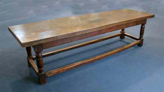 Appraisal: A large early th century oak refectory table with single