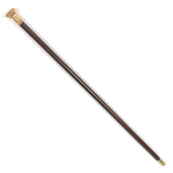 Appraisal: VICTORIAN GOLD SHEET OVER LEAD HANDLE ROSEWOOD WALKING STICK k