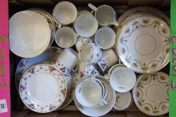 Appraisal: A tray of Floral Unmarked Dinner and Tea ware approx