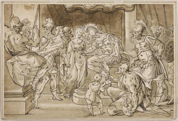 Appraisal: Attributed to KELLERTHALER JOHANN Dresden Mythological scene with warriors and