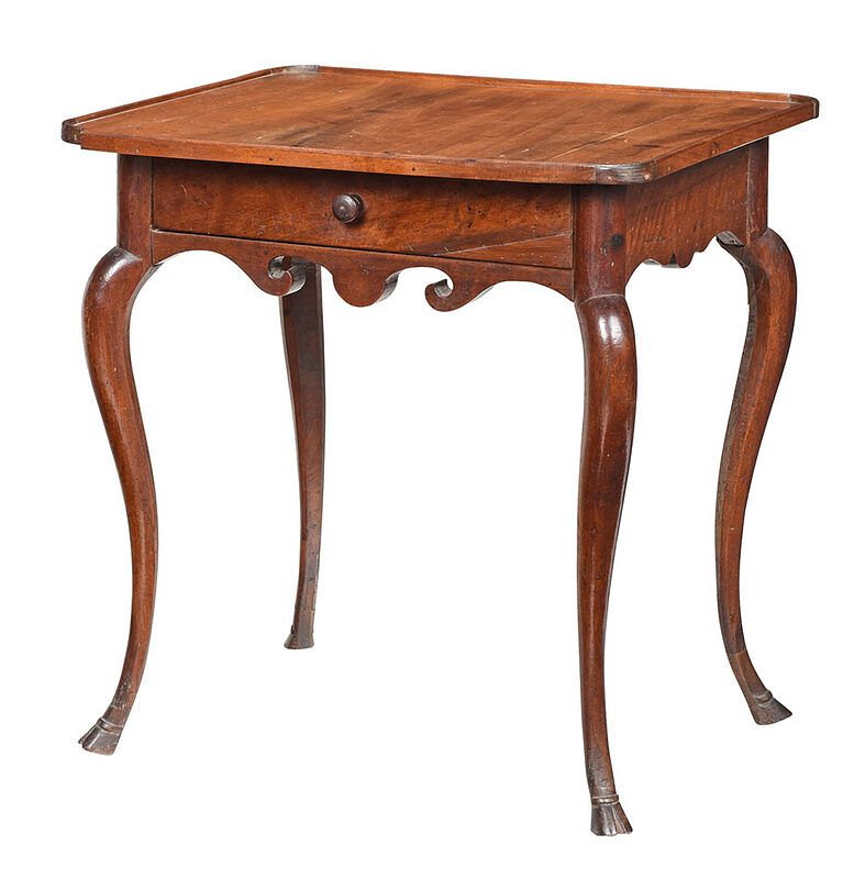 Appraisal: Baroque Figured Walnut Table with Hoof Feet Continental th th