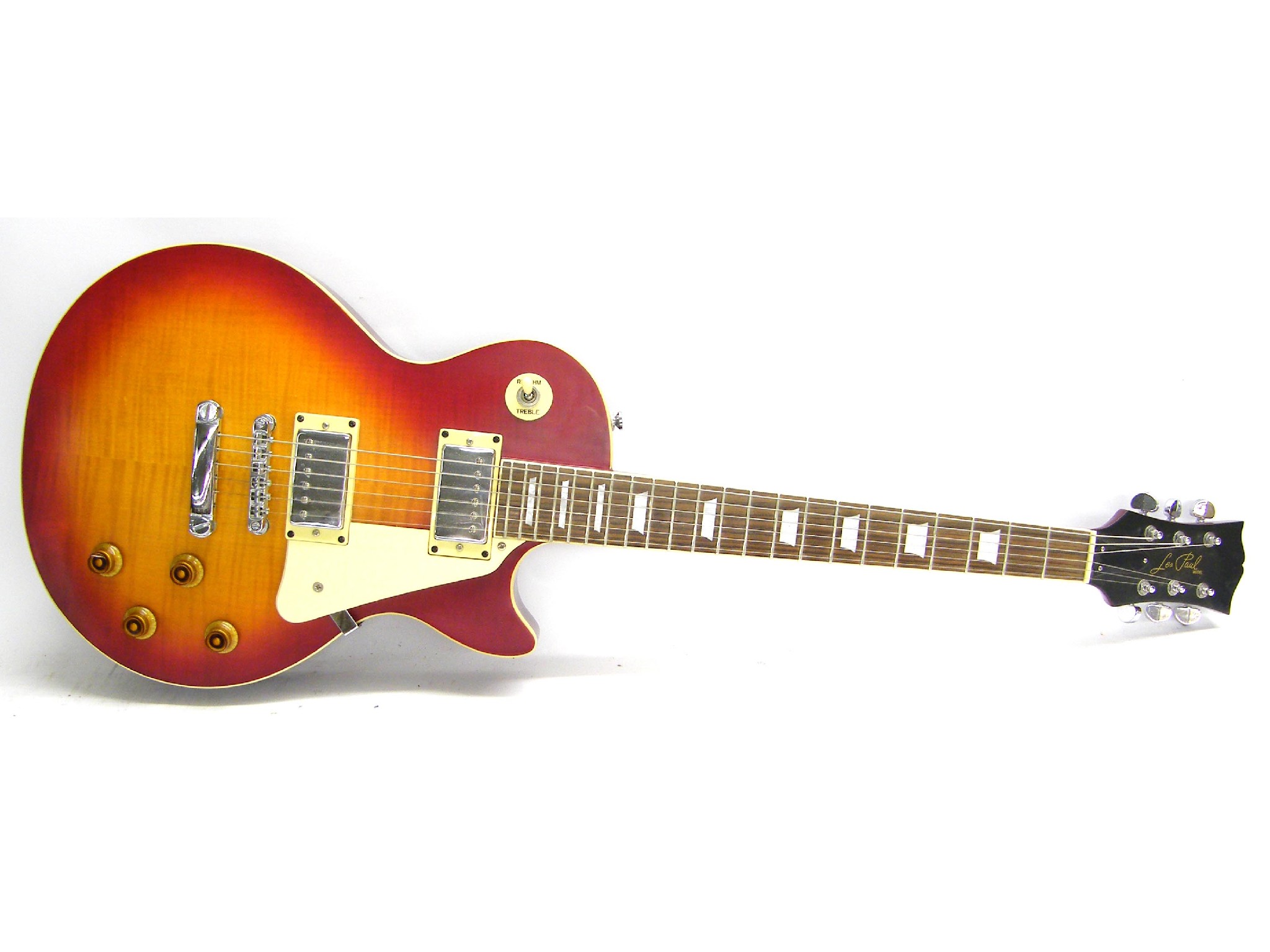 Appraisal: Les Paul copy electric guitar cherry burst finish electrics appear