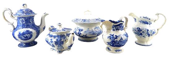 Appraisal: th C Continental blue and white transferware probably English five