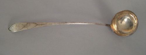 Appraisal: Boston bright cut silver ladle ca bearing the touch of