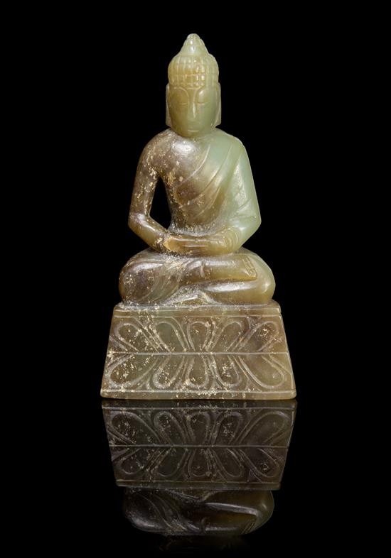 Appraisal: Sale Lot A Chinese Jade Figure of a Seated Buddha