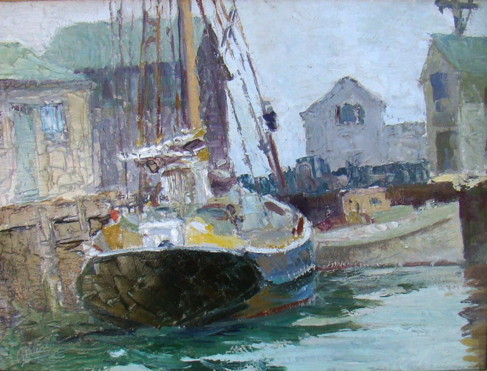 Appraisal: ANTHONY THIEMEAmerican - North Shore harbor scene Signed lower left