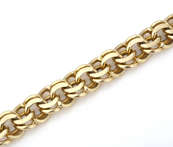 Appraisal: A fourteen gold link bracelet Cartier no weighing approximately grams