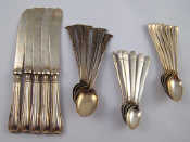 Appraisal: An Art Deco set of six silver coffee spoons Sheffield