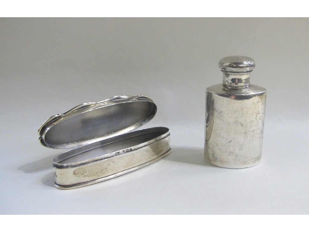 Appraisal: Lot comprising silver scent bottle and a silver topped pin