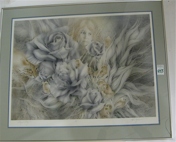 Appraisal: LEE BOGLE COLOR LITHOGRAPH American th century Titled Watching and