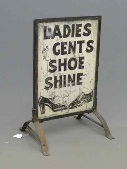 Appraisal: Early standing ''Ladies Gents Shoe Shine'' sign '' Ht