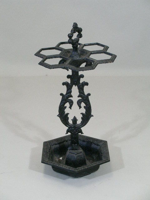 Appraisal: Umbrella Stand Cast Iron Late th c rococo open handle