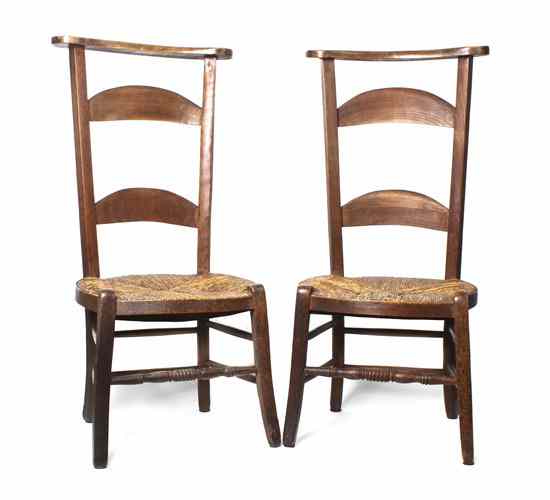 Appraisal: A Pair of Shaker Style Prie Dieu Chairs having a