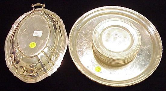 Appraisal: Sterling Gorham covered vegetable dish Gorham round tray and twelve