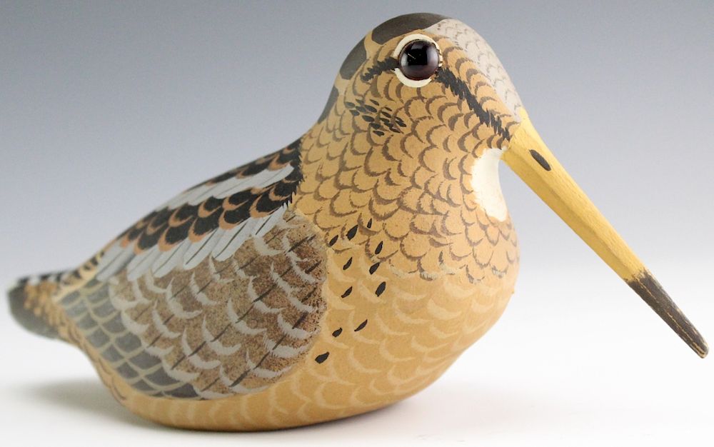 Appraisal: Rare Signed Harry Ross Snipe Hunting Decoy Rare Snipe bird