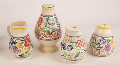 Appraisal: Poole Pottery three floral lamp bases the largest cm high