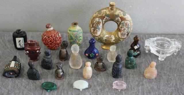 Appraisal: Large Lot of Asian Miniatures Includes assorted hardstone mini snuff