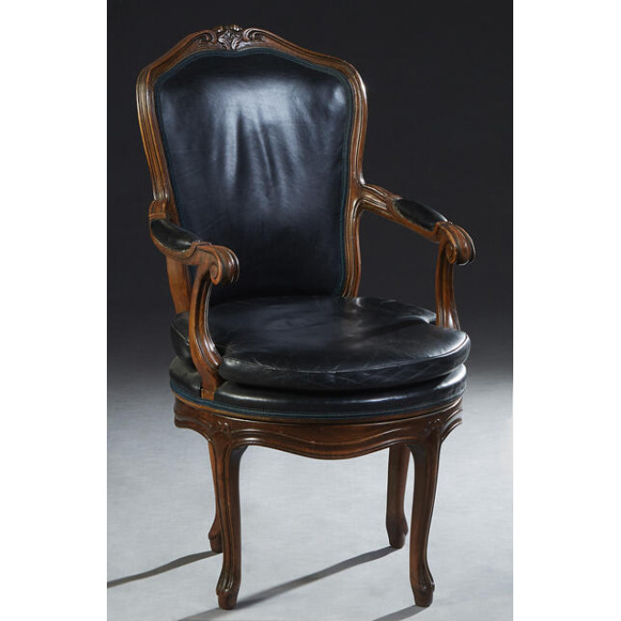 Appraisal: Louis XV Style Swivel Desk Chair th c the arched