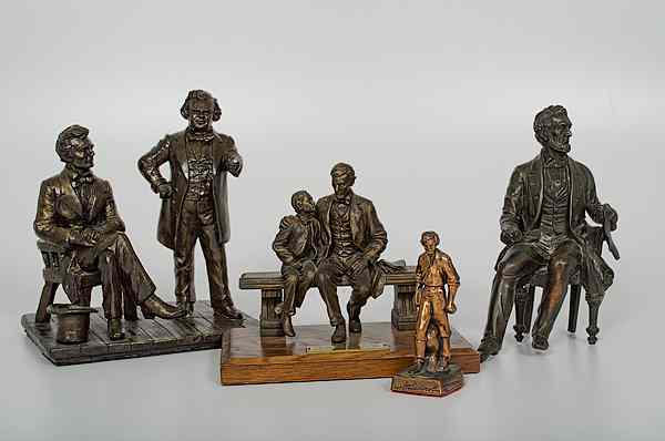 Appraisal: Political Americana - Lincolniana Abraham Lincoln Group of Sculptures Including