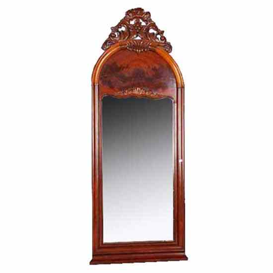 Appraisal: A Danish Empire Flame Mahogany Arched Mirror circa of rectangular