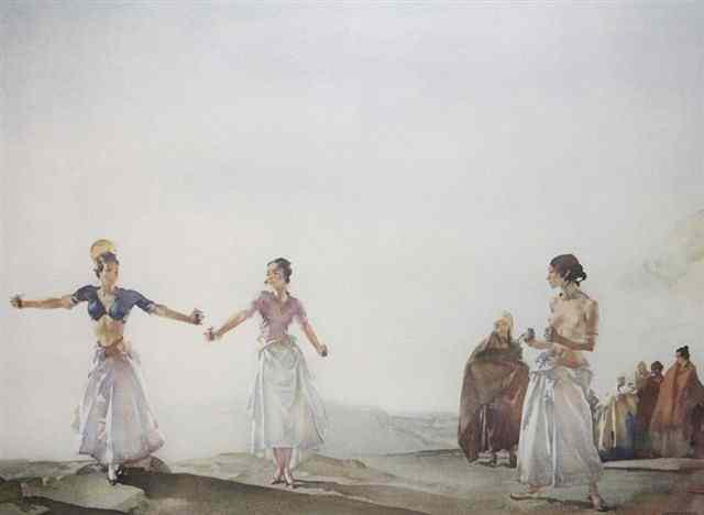 Appraisal: AFTER SIR WILLIAM RUSSELL FLINT'Castanets' print in colours pencil signed