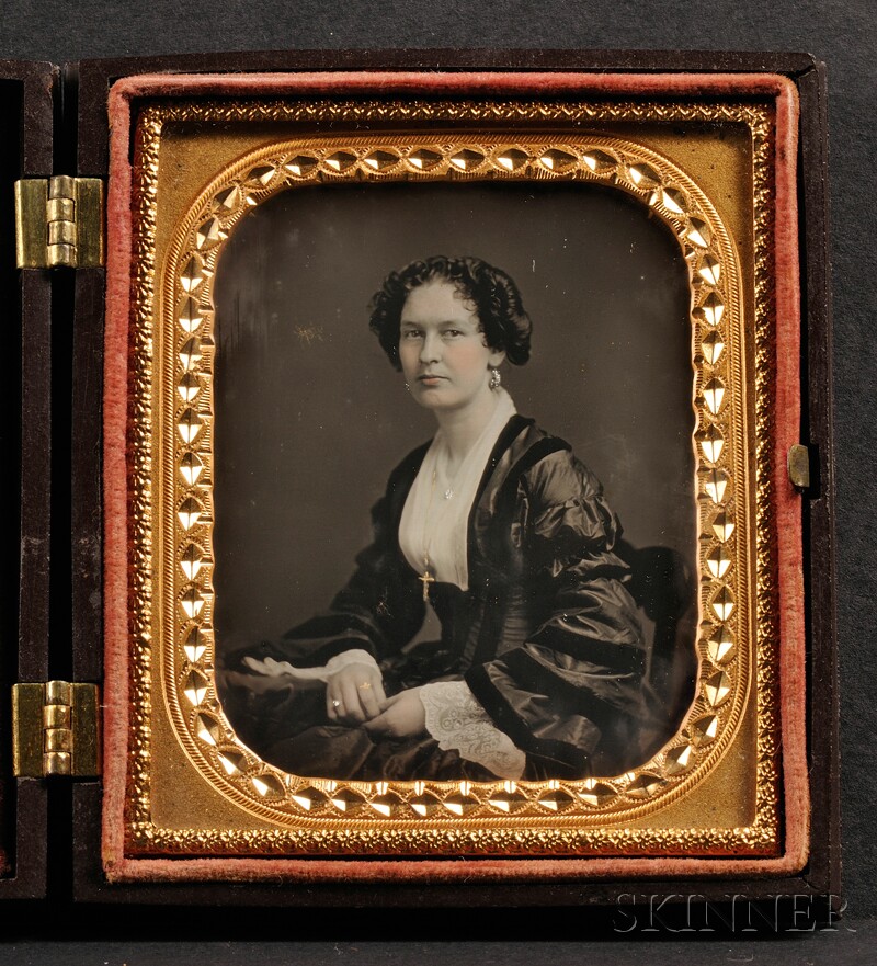 Appraisal: Sixth Plate Daguerreotype Portrait of a Young Lady in a