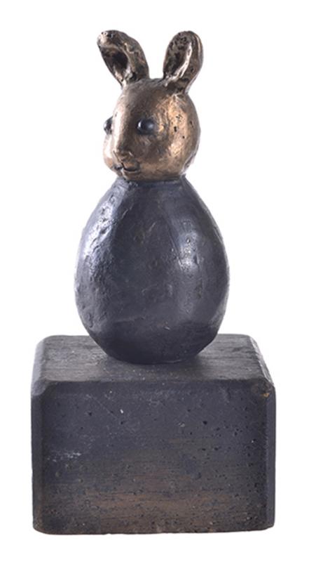 Appraisal: LYNNE EDEY st century Bunny bronze with small wooden base