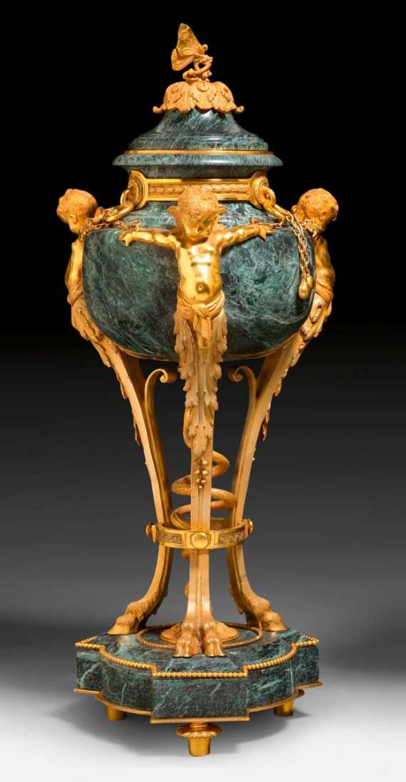 Appraisal: PAIR OF ORNAMENTAL VASES A L'ATHENIENNE Louis XVI style Paris